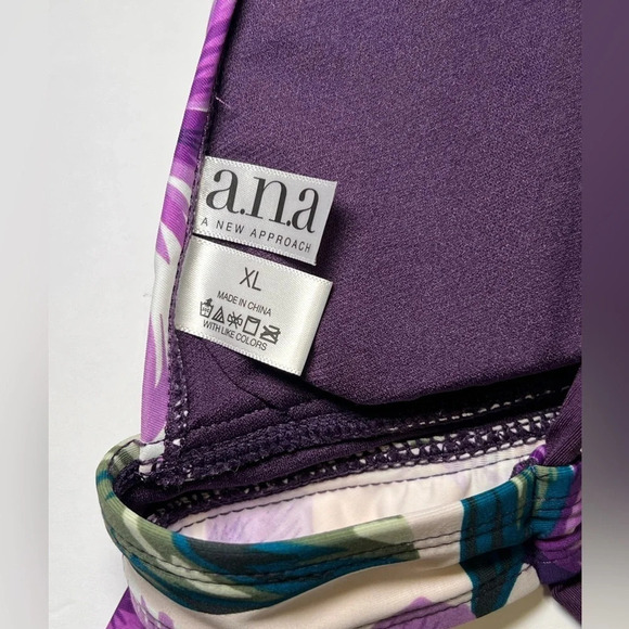 🌻 Purple / Eggplant Floral Tropical Bikini Set sz XL swim beach vacation travel - Picture 5 of 8